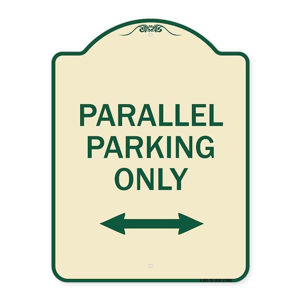 Parallel Parking Only with Bidirectional Arrow Heavy-Gauge Aluminum Architectural Sign
